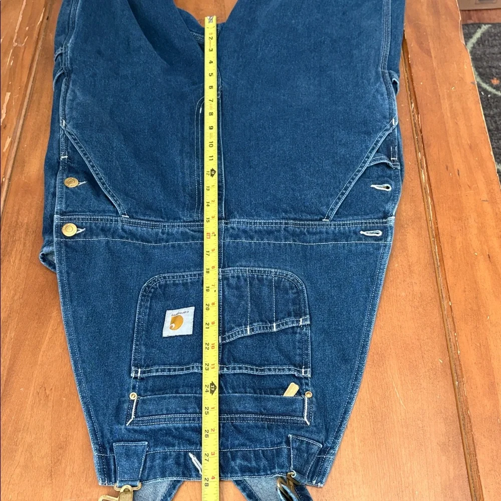 Carhartt Blue Denim Overalls Size 34 - Picture 9 of 16